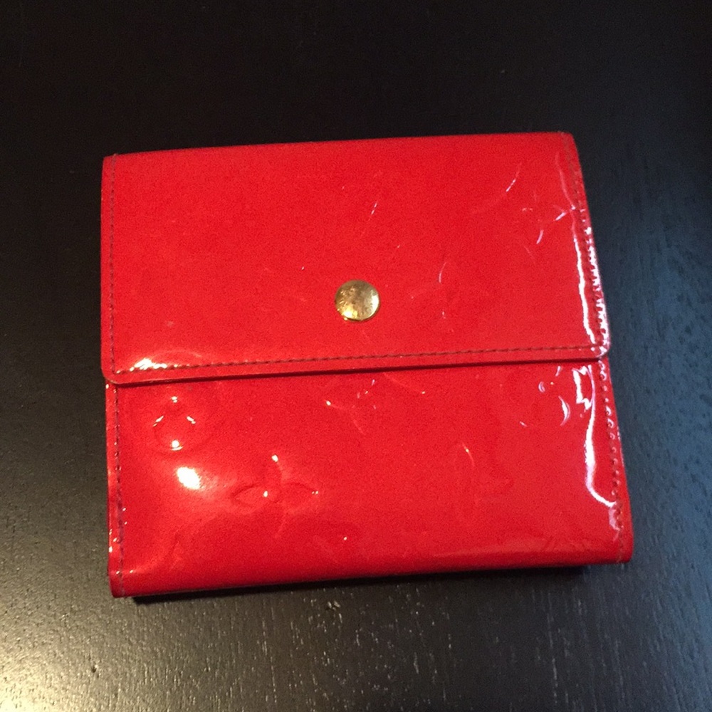 Louis Vuitton red Vernis wallet